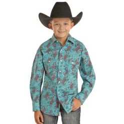 Youth Rock N Roll Boys Paisley Print Shirt