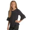 Girl's Rock N Roll Cowgirl Smocked Bell Sleeve Top -Rock & Roll 128543 default l