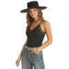 Rock & Roll Denim Cowgirl Lace Trimmed Camisole