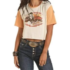Rock & Roll Denim Western Dreams Cropped Graphic Tee