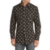 Men's Rock N Roll Cowboy Vintage 46 Black Floral Snap Shirt -Rock & Roll 146318 default l