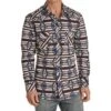 Men's Rock N Roll Red Horizontal Aztec Snap Shirt -Rock & Roll 146320 default l