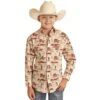 Boy's Rock N Roll Cowboy Dale Brisby Cactus Snap Shirt -Rock & Roll 146377 default l