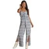 Women's Rock And Roll Denim Blue Print Jumpsuit -Rock & Roll 146760 default l