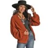 Women's Rock N Roll Cowgirl Rust Open Front Cardigan -Rock & Roll 147599 default l