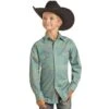 Boy's Rock And Roll Dale Brisby Teal Desert Print Snap Shirt -Rock & Roll 148758 default l