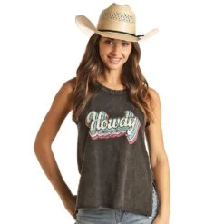 Rock & Roll Denim Women's Howdy Graphic Muscle Tank