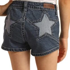 Girls Rock & Roll Denim Star Shorts