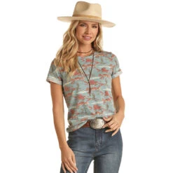 Rock & Roll Denim Women's Roll Desert Print Tee