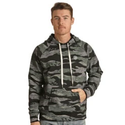 Rock N Roll Cowboy Men's Camo Printed Hoodie