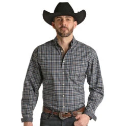 Rock N Roll Cowboy Men's Plaid Button Down
