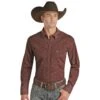 Rock N Roll Cowboy Burgundy Geo Print Button-Down Shirt -Rock & Roll 159298 default l