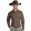 Rock N Roll Cowboy Brown And Turquoise Geo Print Button-Down Shirt -Rock & Roll 159299 default l