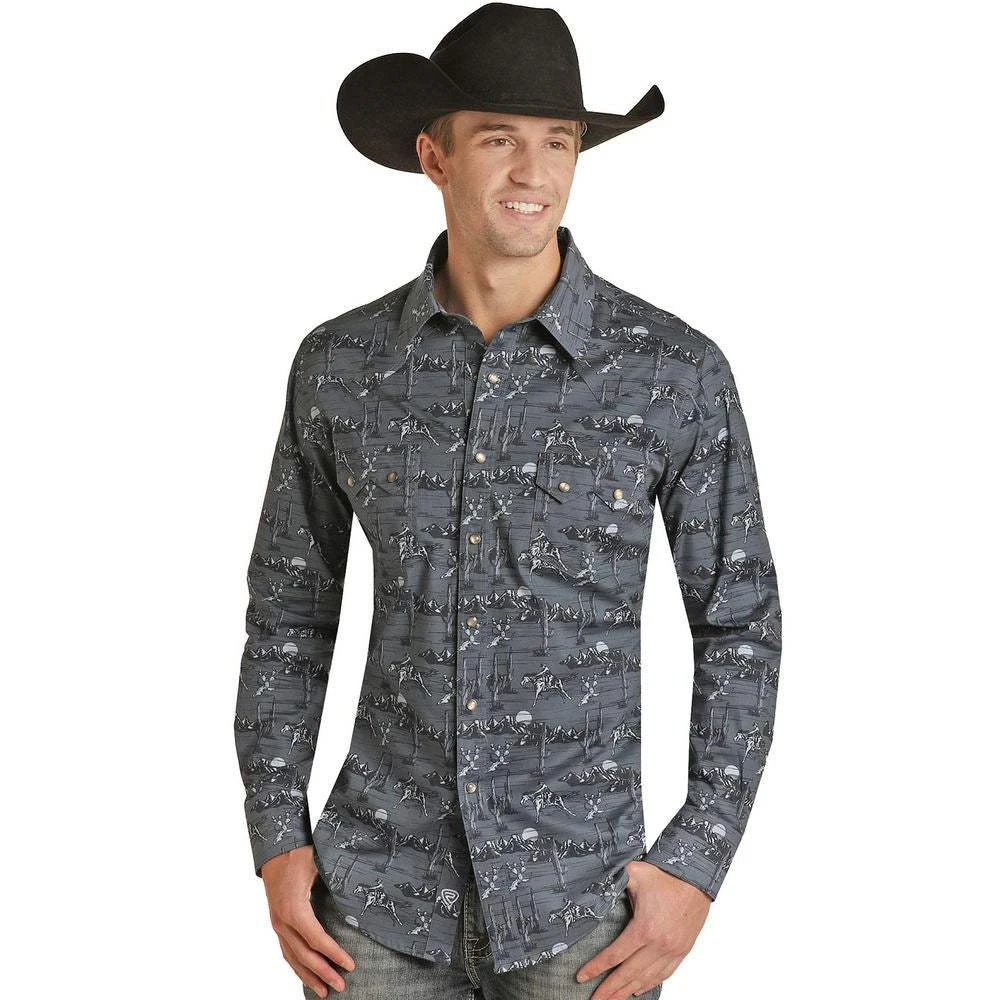 Rock N Roll Cowboy Conversational Woven Western Shirt 3 Rock N Roll Cowboy Conversational Woven Western Shirt