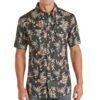 Rock N Roll Cowboy Navy Tropical Ripstop Snap Shirt -Rock & Roll 159529 default l