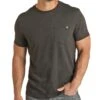 Rock N Roll Cowboy Charcoal Crewneck Pocket Tee