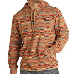 Rock N Roll Cowboy Tan Printed Hoodie