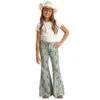 Rock & Roll Denim Girl's Turquoise Aztec Bell Bottoms