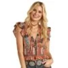 Rock & Roll Denim Womens Ruffle Short Sleeve Top -Rock & Roll 162561 default l