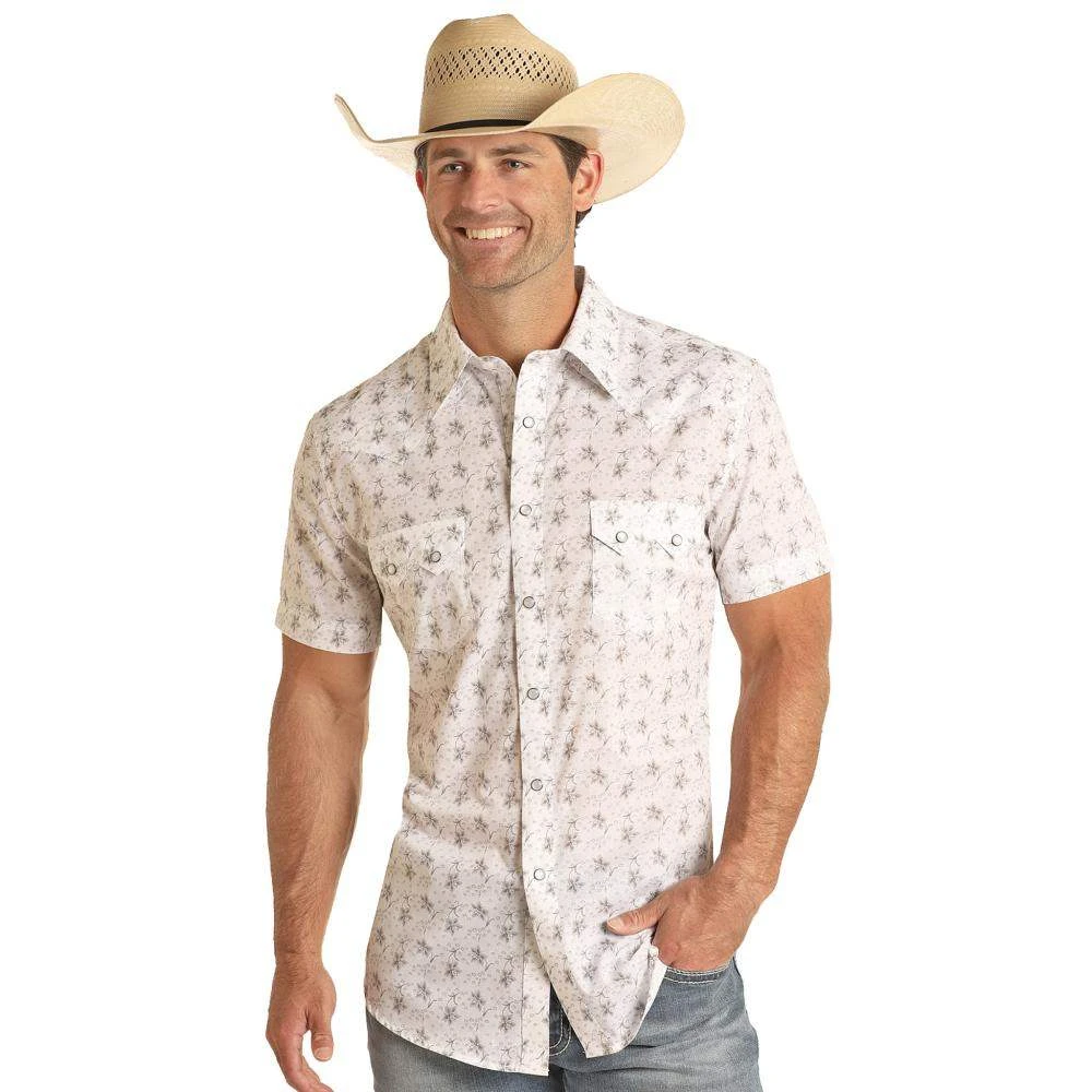 Rock & Roll Denim Men's Floral Vintage Snap Shirt 3 Rock & Roll Denim Men's Floral Vintage Snap Shirt