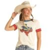 Rock & Roll Denim N Cowgirls Womens Texas Ringer Tee