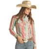 Rock & Roll Denim And Womens Jade Stripe Snap Shirt -Rock & Roll 163094 default l
