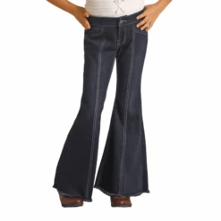 Rock & Roll® Youth Girl's Button Bell Dark Wash Jeans RRGD7PRZRB-200