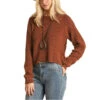 Rock & Roll Cowgirl Ladies Side Slit Brown Knit Sweater 46-1181-24 -Rock & Roll 46 1181 A