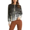 Rock & Roll Cowgirl Ladies Bat Wing Tie Dye Sweater 46-1184-41 -Rock & Roll 46 1184125