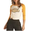 Rock & Roll Cowgirl Ladies Feelin Haggard Baseball T-Shirt 48T1189 -Rock & Roll 48T1189