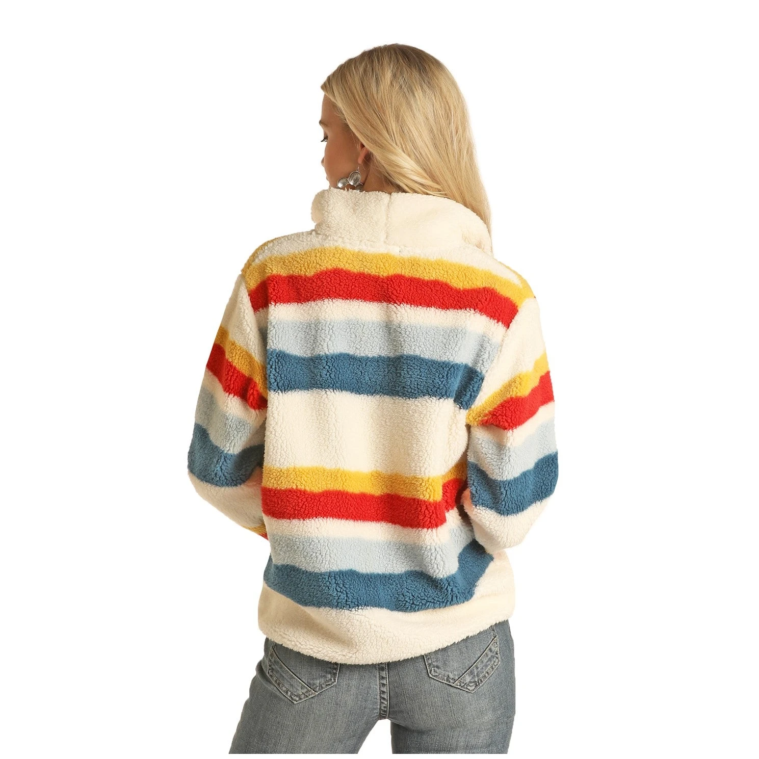 Rock & Roll Cowgirl® Ladies Sherpa Striped Zip Up Sweater 48T2398 4 Rock & Roll Cowgirl® Ladies Sherpa Striped Zip Up Sweater 48T2398 - Image 2