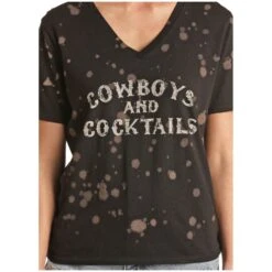 Rock & Roll Cowgirl Girl's "Cowboys And Cocktails" Graphic T-Shirt 49T3241 -Rock & Roll 49T3241 B