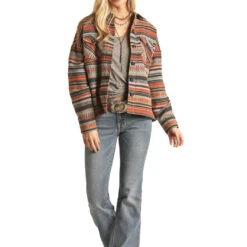Rock & Roll Cowgirl® Ladies Aztec Boyfriend Fit Shirt Jacket 52-2052
