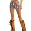 Rock & Roll Cowgirl Ladies Stars & Stripes Flag Low Rise Shorts 68-5308 -Rock & Roll 68 5308