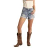 Rock & Roll Denim Juniors High Rise Ripped Denim Shorts 68H3696 -Rock & Roll 68H3696