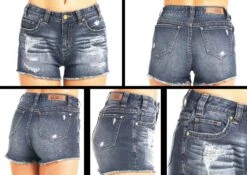 Rock & Roll Denim Ladies High Rise Distressed Shorts 68H9224 -Rock & Roll 68H9224 AZ