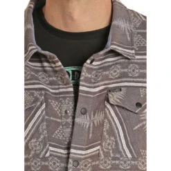 Rock & Roll Cowboy Men's Brushed Twill Jacquard Shirt Jacket 92-1117 -Rock & Roll 92 1117 B