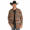 Rock & Roll Cowboy® Men's Aztec Snap Down Shirt Jacket 92-2052 -Rock & Roll 92 2052