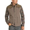 Rock & Roll Cowboy Men's Performance Nylon & Corduroy Grey Vest 98-1109 -Rock & Roll 98 1109 1