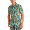 Rock & Roll Cowboy Men's Short Sleeve Brown Aztec Print Snap Shirt B1S3320 -Rock & Roll B1S3320
