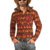 Rock & Roll Denim Men's Bull Skull Aztec Print Black Snap Shirt B2S3338