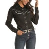Rock & Roll Cowgirl Ladies "Howdy Y'all" Black Snap Shirt B4S8416-01 -Rock & Roll B4S8416 A