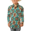 Rock & Roll Cowboy Boy's Western Style Print Snap Shirt B8S3320 -Rock & Roll B8S3320