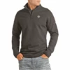 Rock & Roll Cowboy® Men's FR 1/4 Zip Black Pullover F8Z6566 -Rock & Roll F8Z6566A