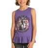 Rock & Roll Cowgirl Kids Born ToRide Graphic Purple Tank Top G1-4642 2 Rock & Roll Cowgirl Kids Born ToRide Graphic Purple Tank Top G1-4642 -Rock & Roll G1 4642Z