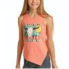 Rock & Roll Cowgirl Girl's Skull Print Graphic Corral Tank Top G1-9237 -Rock & Roll G1 9237