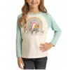 Rock & Roll Cowgirl Children's Rainbow Baseball T-Shirt G4T1553-12 -Rock & Roll G4T1553