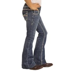 Rock & Roll Denim Girl's Extra Stretch Dark Wash Trousers -Rock & Roll G5F9516 3