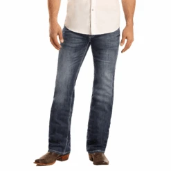 Rock & Roll Denim® Men's Relax Pistol Indigo Wash Denim Jeans M1P3473 -Rock & Roll M1P3473 5