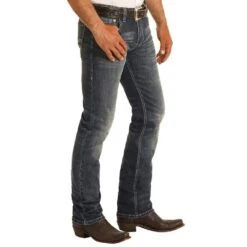 Rock N Roll Cowboy Men's And Vintage 46 Revolver Dark Jeans -Rock & Roll M1R8299 2